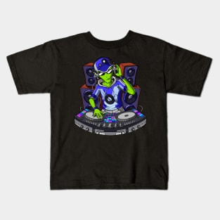 Space Alien Music DJ Kids T-Shirt